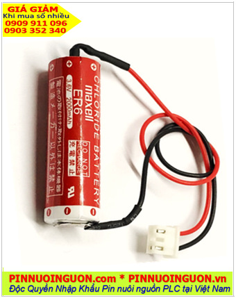 Maxell ER6; Pin nuôi nguồn PLC Maxell ER6 lithium 3.6v AA2000mAh chính hãng _Xuất xứ Nhật 